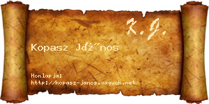 Kopasz János névjegykártya