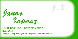 janos kopasz business card