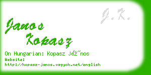janos kopasz business card